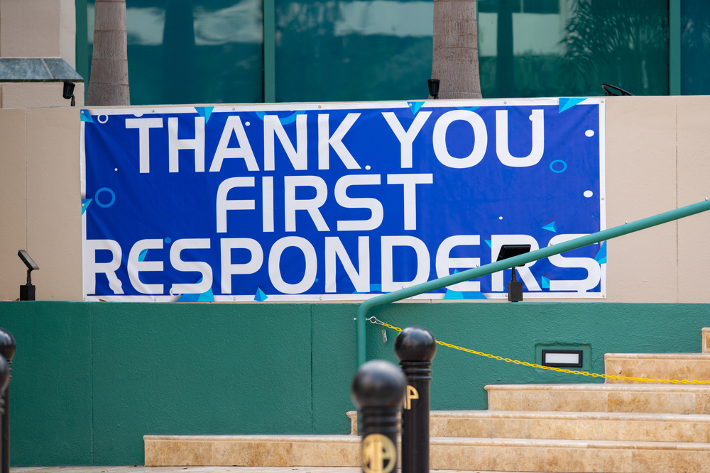 Thank you first responders banner Downtown Fort Lauderdale FL
